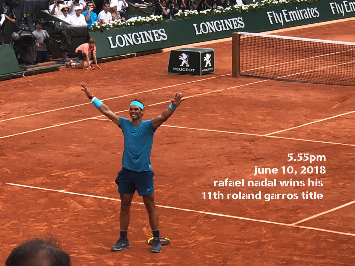 Rafael Nadal on the clay court